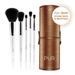 PÜR x CARE 5-Piece Brush Set with Holder